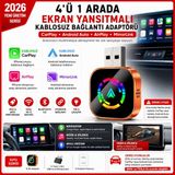 MayPal R4 4'ü 1 Arada Kablosuz CarPlay, Android Auto, AirPlay ve MirrorLink Adaptörü Youtube Video Yansıtma Telefon Yönetme - R4-Ekran Yansıtma