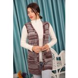 MAYSSTORE Karışık Renk Kahverengi Uzun Triko Hırka
