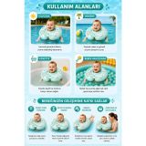 MayToys Bebek Yüzme Simidi Kendinden Şişen 0-12 Ay Bebek Simidi, Çift Emniyet Tokalı Güvenli Tasarım