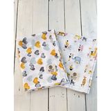 Mayu Baby Collection 2 Adet Müslin Çok Amaçlı Örtü Bebek Battaniyesi 80 x 100 cm - Desenli