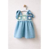 Mayu Baby Collection Mavi Örgü Müslin Kız Çocuk Elbisesi - 5 - 6 Yaş