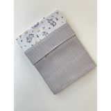 Mayu Baby Collection Örgü Pike ve Müslinli Bebek Battaniyesi - Çok Amaçlı Örtü -Çift Taraflı Kullanım - Gri