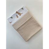 Mayu Baby Collection Örgü Pike ve Müslinli Bebek Battaniyesi - Çok Amaçlı Örtü -Çift Taraflı Kullanım - Krem