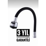 MAYYGO 2 Fonksiyonlu Oynar Başlıklı Spiral Siyah Renk Kubar Lavabo, Mutfak Esnek Musluk