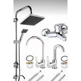 Mayygo Lüx 4’lü Delta Set Robot Yağmurlama Tepe Duş Seti Banyo-Lavabo-Mutfak Eviye Musluğu Bataryası - Krom