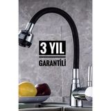 MAYYGO VİOSA 3 Yıl Garantili Oynar Başlıklı Spiral Siyah Kubar Lavabo, Mutfak Esnek Musluk
