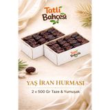 MAZAFAT Yaş Hurma İran 2x 550-620 Gr Premium Taze Ramazan Hurması Doğal Kutu