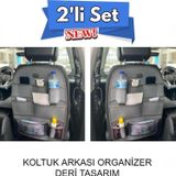 Mazda Cx9 Araç İçi Deri Koltuk Arkası Organizer 2'li Set Düzenleyici Gri