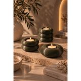 MAZEL DESİGN CO Dekoratif Yuvarlak Üçlü Tealight Mumluk Seti – 3D Baskı