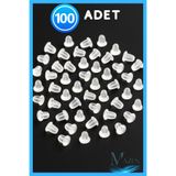 MAZEN 100 Adet Silikon Küpe Arkası | Şeffaf Silikon Kilit Piston