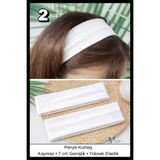 MAZEN 2 Adet Beyaz Penye Sporcu Bandı, Saç Kafa Bandanası, Yoga Ter Bandı, Unisex