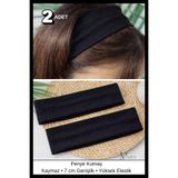 MAZEN 2 Adet Siyah Penye Sporcu Bandı, Saç Kafa Bandanası, Yoga Ter Bandı, Unisex