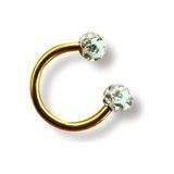 Mazen 316L Gold Kararmaz Cerrahi Çelik Kristal Taşlı Kıkırdak Dudak Burun Septum Tragus Piercing