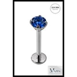 MAZEN 8 mm Bar Uzunluğu 3 mm Taşlı Cerrahi Çelik Piercing Tragus Helix Labret Gümüş Renk