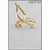 MAZEN Altın Renk Metal Fiyonk Şekilli Saç Tokası, 7 cm, Kadın