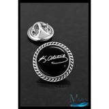 MAZEN Atatürk İmzalı Yaka Rozeti, Metal, Siyah Beyaz, Unisex