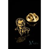 MAZEN Atatürk Silüet Gold Yaka Rozeti Metal Kıyafet Rozeti Ceket Çanta Şapka Aksesuarı