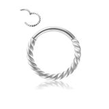 MAZEN Burgulu Gümüş Renk Cerrahi Çelik Tragus Helix Piercing Küpe Tam Tur Piercing ( Beden Seçenekli)