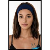 MAZEN Lacivert Penye Sporcu Bandı, Saç Kafa Bandanası, Yoga Ter Bandı, Unisex