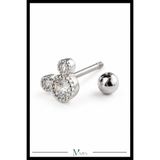 MAZEN Paslanmaz Kararmaz Cerrahi Çelik Mickey Tragus, Kıkırdak Helix 8mm Piercing Gümüş Renk1 Adet
