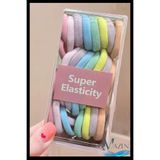 MAZEN Pastel Tonlar Süper Elastik Saç Lastiği 32'li | Çocuk ve Yetişkin Uyumlu | Yumuşak Kumaş Toka Seti
