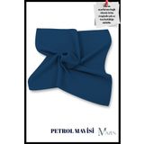 MAZEN Petrol Mavisi |kare Şifon Fular 45x45 | Boyun Çanta Pantolon Bilek Aksesuarı | Düz Renk Şık Fular
