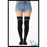 MAZEN Uzun Dizüstü Çorap, Schoolgirl Sock, Dikenli Tel Desen, Kadın, 36-42 Beden