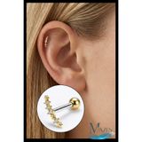 MAZEN Yıldızlı Zirkon Taşlı Tragus Helix Piercing | Kavisli Figür | Çelik Bar | Kadın Takı