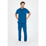 Mazey Uniform Indigo Likralı Hakim Yaka Hemşire ve Doktor Üniforma Viscon Hastane Scrubs