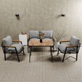 Mb Garden Furnıture Simetri Model, Balkon, Bahçe, Cafe, Metal Koltuk Takımı, Bahçe Takımı , Çay Seti, 2 1 1 Masa Gri