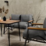 Mb Garden Furnıture Simetri Model, Balkon, Bahçe, Cafe, Metal Koltuk Takımı, Bahçe Takımı , Çay Seti, 2 1 1 Masa Orta Gri