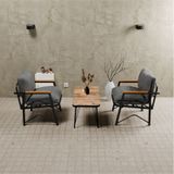 Mb Garden Furnıture Simetri Model, Balkon,mutfak, Bahçe, Cafe, Metal Koltuk Takımı, Bahçe Takımı , Çay Seti, 1+1+sehpa Orta Gri
