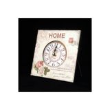 MB Kare Home Temalı Masa Saati – Küçük 16x16x3 Cm – Dekoratif Obje
