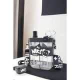 M&B Water Bottle Çift Bölmeli Nice Cool Matara Çift Kapaklı Pipetli Çocuk Suluk Okul Için Boyun Askılı Suluk - Siyah - Tekli