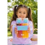 M&B Water Bottle Çift Bölmeli Vogue Matara, Çift Kapaklı, Pipetli, Boyun Askılı Çocuk Okul Suluk - Açık Mor - Beyaz