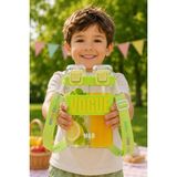 M&B Water Bottle Çift Bölmeli Vogue Matara, Çift Kapaklı, Pipetli, Boyun Askılı Çocuk Okul Suluk - Açık Yeşil
