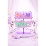 M&B Water Bottle Yeah Çift Bölmeli Suluk, 0,80 Litre, Mor, Çift İçimli Okul Çocuk Suluğu, BPA İçermez