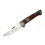 Mb3936a Kahverengi / Kamp Çakısı 20Cm- Manuel, İşlemeli, Kemerlikli, Ahşap Sap
