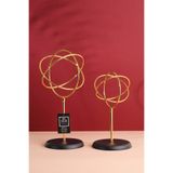 Mba Decor Metal Bending Art 2'Li ( Ikili ) Sphere Gold Küre Paslanmaz Kaplama Ev Ofis Dekorasyon Dekoratif Obje