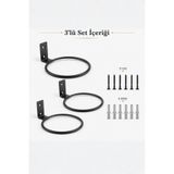 mba decor metal bending art 3’lü Metal Saksı Tutucu Duvara Monte Balkon Saksı Askısı Siyah 20 cm