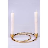mba decor metal bending art Altın Halka Mumluk 2'li