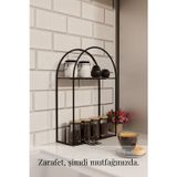 mba decor metal bending art Arco Model 2 Katlı Siyah Metal Masaüstü Düzenleyici – Mutfak Banyo Rafı Organizer Raf