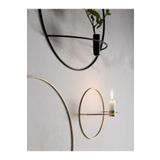 mba decor metal bending art Daire Duvar Şamdanı Mumluk 20cm Paslanmaz Gold Ev Dekorasyon