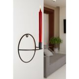 mba decor metal bending art Daire Duvar Şamdanı Siyah Metal Tekli Şamdan Mumluk Dekoratif Paslanmaz Siyah Ev Dekorasyon 20 cm