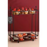 MBA Decor Metal Bending Art Dikdörtgen Siyah Aynalı Kahve Yanı Sunumluk Hediyelik Dekorasyon Ikramlık Organizer Mdf Ahşap 40CM
