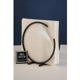 mba decor metal bending art Dolunay Model Siyah Peçetelik Sunum Sofra Mutfak Dekorasyon Paslanmaz Dolu Demir Lüks Sunum 15cm
