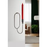 mba decor metal bending art Elips Duvar Şamdanı Metal Tekli Şamdan Mumluk Dekoratif Mumluk Paslanmaz Siyah Kaplama Ev Dekorasyon