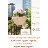 mba decor metal bending art Gold Metal Balkon Saksılık Saksı Tutucu Korkuluğa Asılan Çiçeklik 20 cm Sağlam Tel Demir