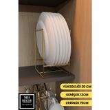 mba decor metal bending art Gold Metal Tabak Düzenleyici - Paslanmaz Ergonomik Dolap İçi Mutfak Organizeri