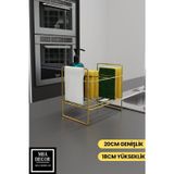 mba decor metal bending art Gold Paslanmaz Tezgah Üstü Mutfak Düzenleyici - Ergonomik Sünger Bez Detarjan Organizeri
